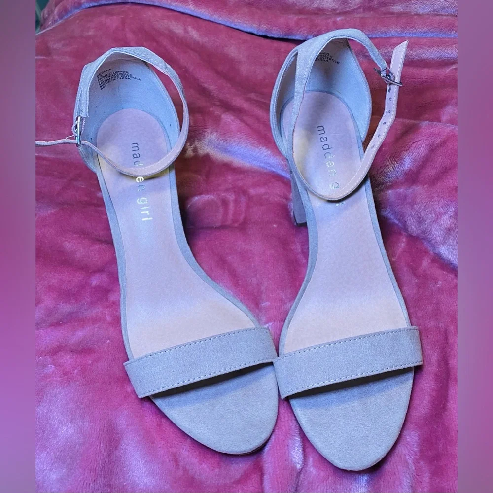 Madden Girl Beige‎ Open Toe Pumps, 8